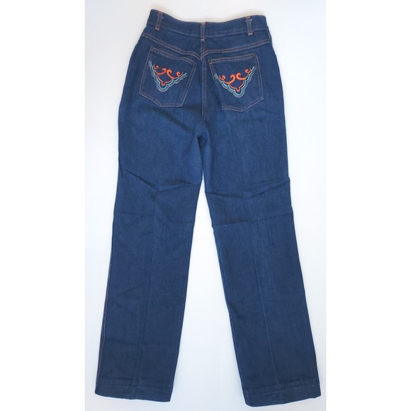 Montgomery Ward Denim - Vintage 1970s Ladies Montgomery Ward Straight High Waist Western Jeans 26" Waist